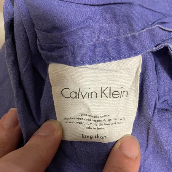 CALVIN KLEIN Washed Essentials king duvet cover set; Amethyst; made in India - Picture 4 of 4